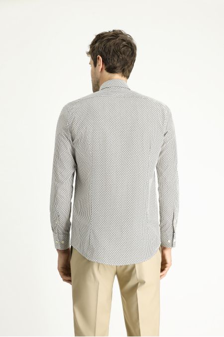 Langärmeliges Slim Fit Hemd mit Muster