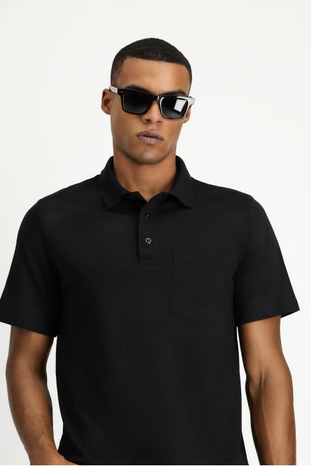 Regular Fit Cotton Embroidered Polo Collar T-Shirt