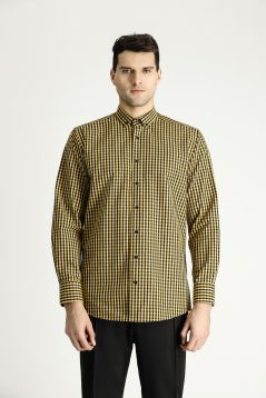 Long Sleeve Regular Fit Plaid Cotton Flannel Shirt