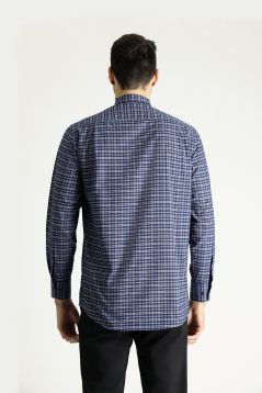 Long Sleeve Regular Fit Plaid Easy-Iron Cotton Shirt