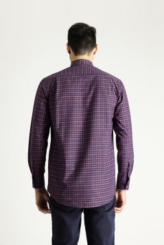 Long Sleeve Regular Fit Plaid Cotton Shirt