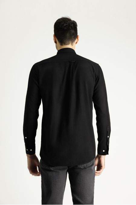 Long Sleeve Relax Fit Linen-Looking Shirt