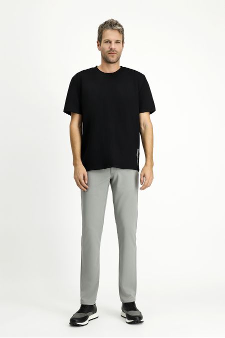 Regular Fit Einfarbige Chino-/Canvas-Hose