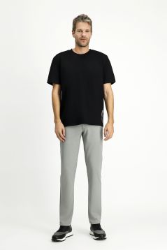 Regular Fit Einfarbige Chino-/Canvas-Hose